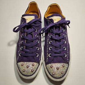 Pop Rock Star Prince Hall of  Fame Custom Converse Chuck Taylor Low Tops SZ 10
